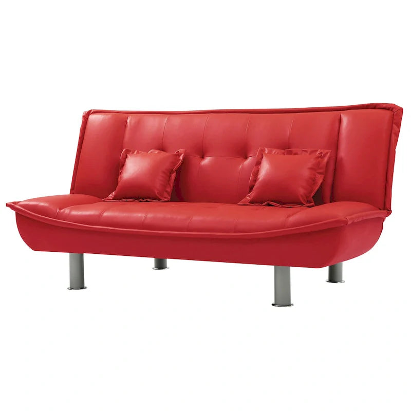 Lionel Faux Leather Convertible Sofa 12