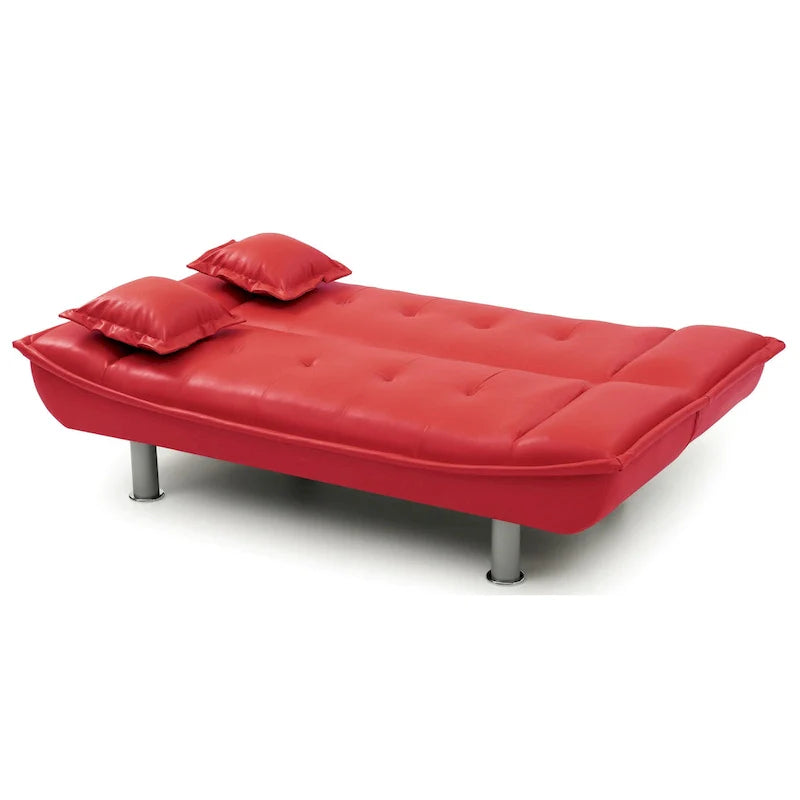 Lionel Faux Leather Convertible Sofa 13