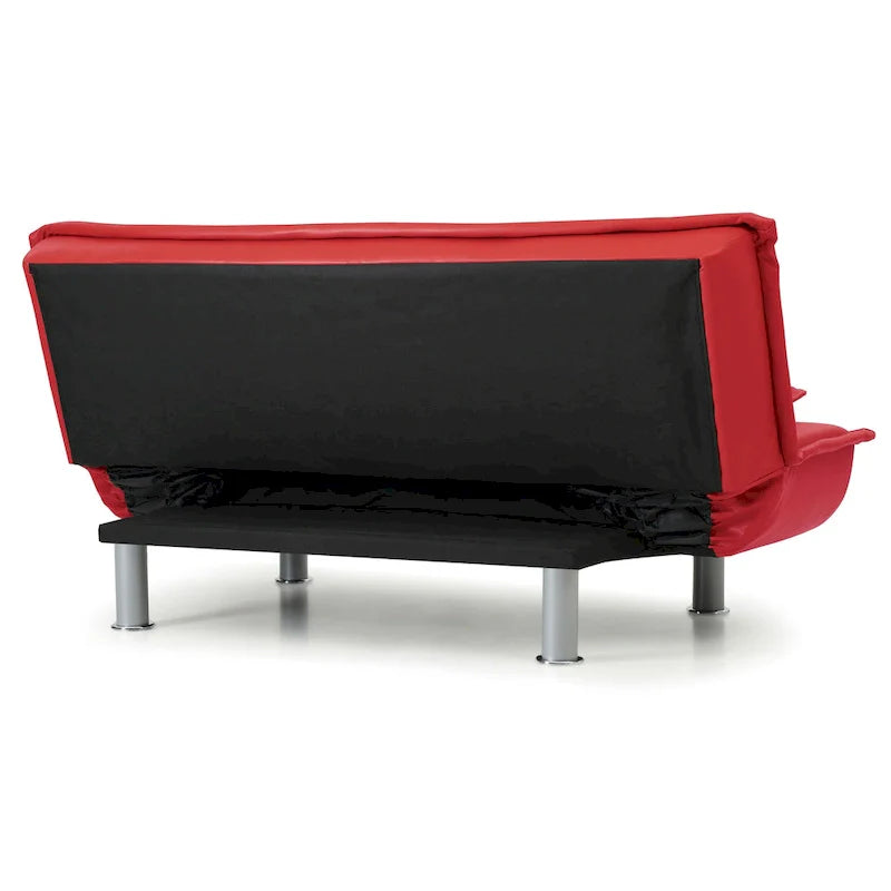 Lionel Faux Leather Convertible Sofa 14