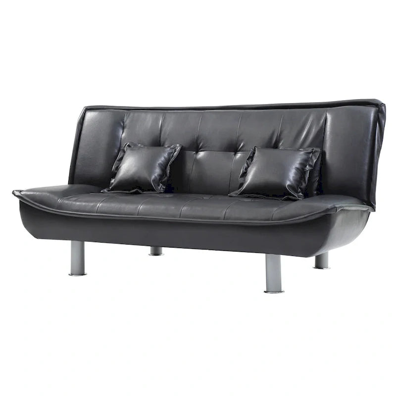 Lionel Faux Leather Convertible Sofa 16