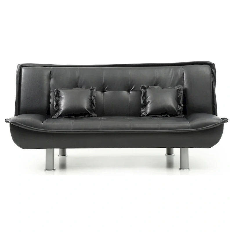 Lionel Faux Leather Convertible Sofa 17