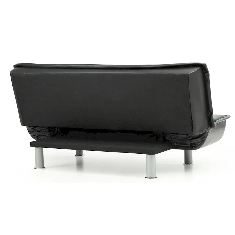 Lionel Faux Leather Convertible Sofa 19