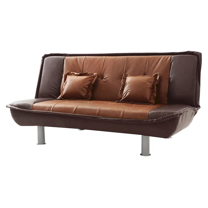 Lionel Faux Leather Convertible Sofa 20