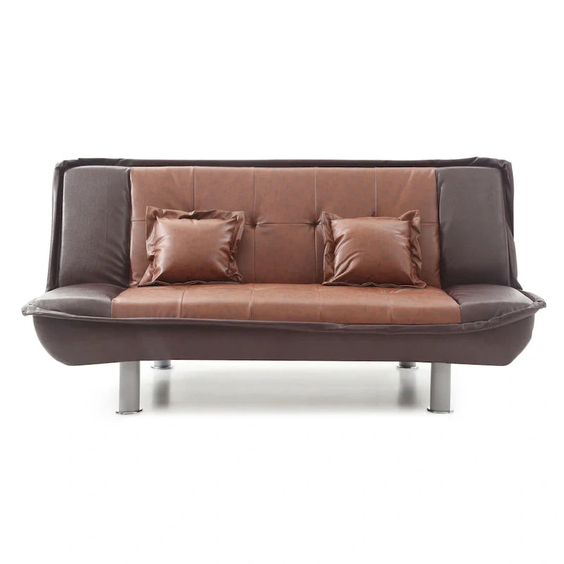 Lionel Faux Leather Convertible Sofa 21