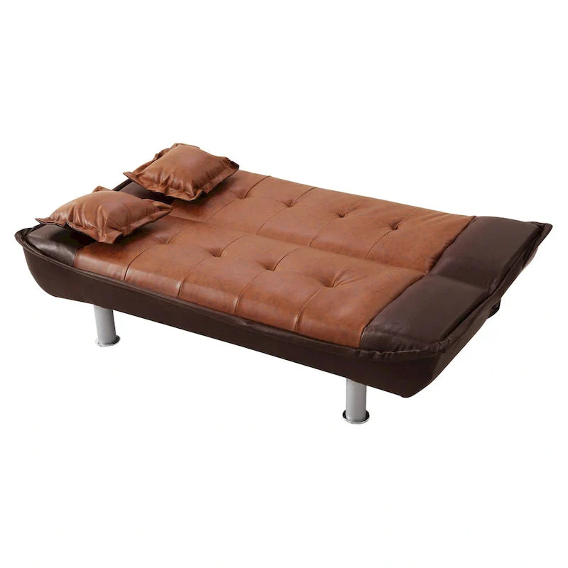 Lionel Faux Leather Convertible Sofa 22