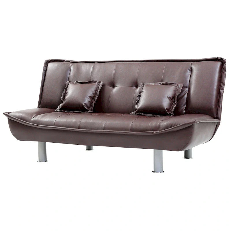 Lionel Faux Leather Convertible Sofa 25