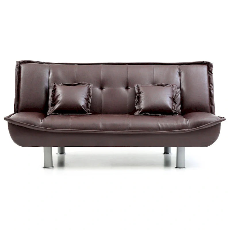 Lionel Faux Leather Convertible Sofa 26