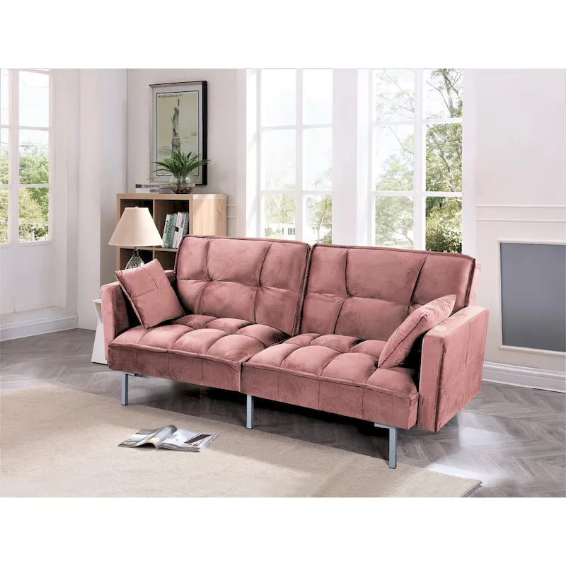 Bernal 75.6-Inch Velvet Sleeper Sofa Bed 11