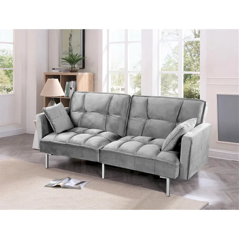 Bernal 75.6-Inch Velvet Sleeper Sofa Bed 15