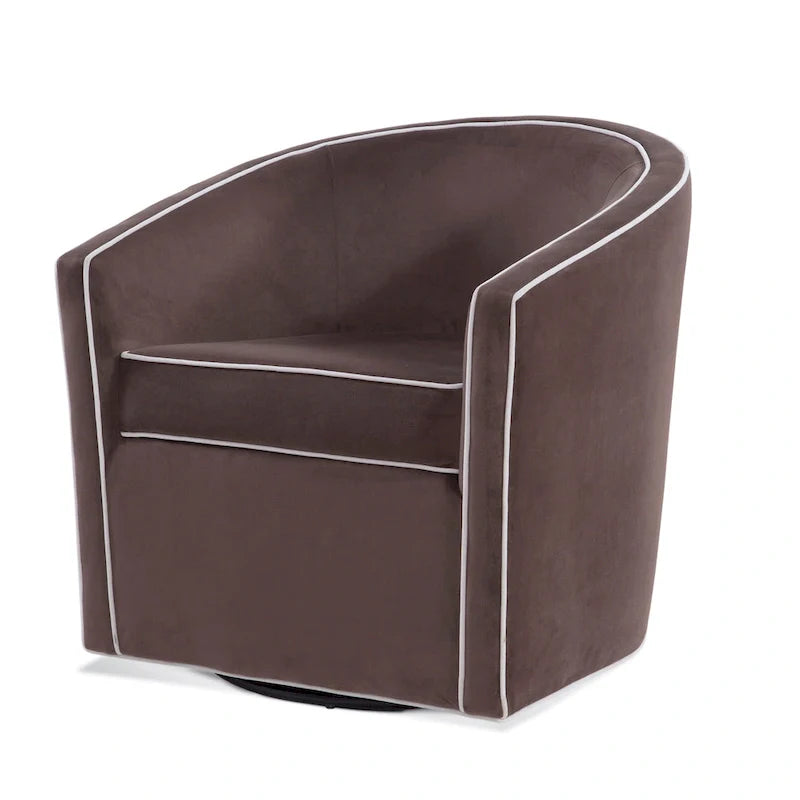 Swivel Barrel Accent Chair with Velvet Upholstery and Removable Cushion 6