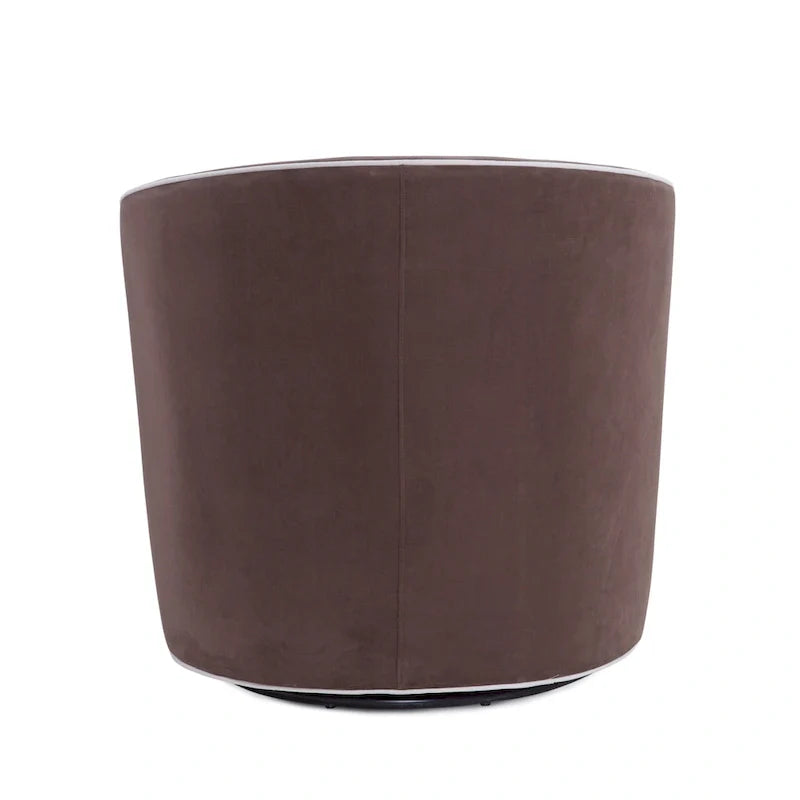 Swivel Barrel Accent Chair with Velvet Upholstery and Removable Cushion 7