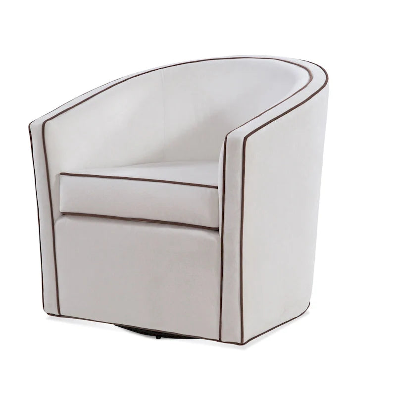 Swivel Barrel Accent Chair with Velvet Upholstery and Removable Cushion 16