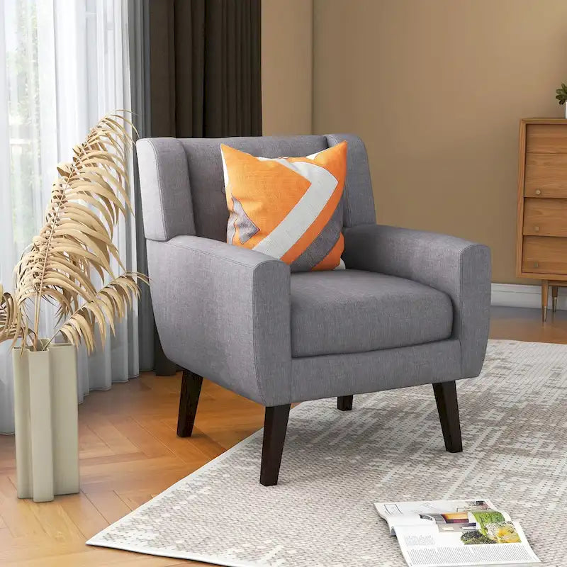 Contemporary Linen Button-Tufted Accent Chair 4