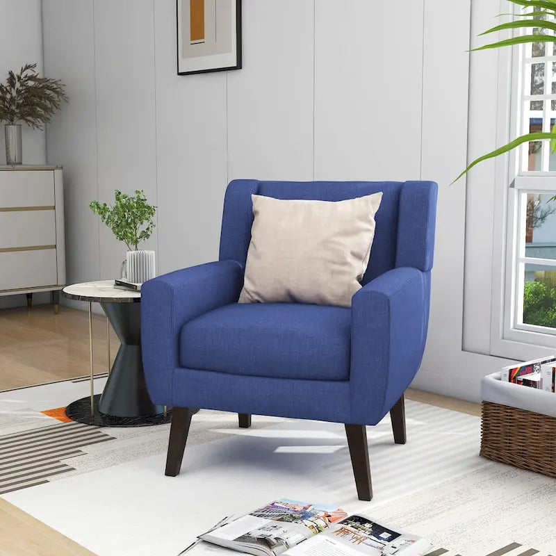 Contemporary Linen Button-Tufted Accent Chair 8