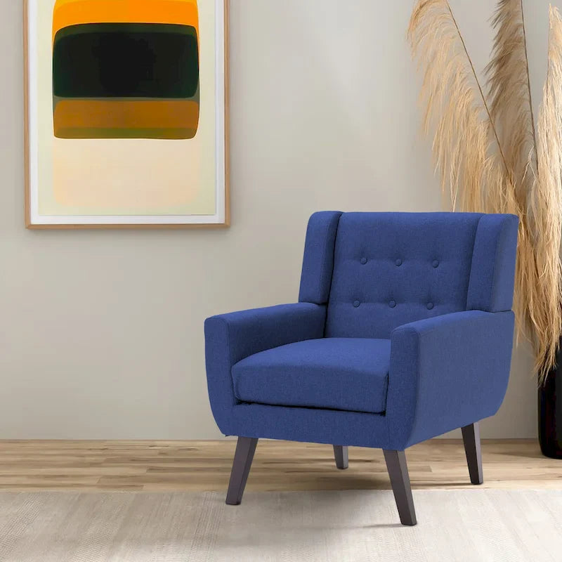 Contemporary Linen Button-Tufted Accent Chair 9