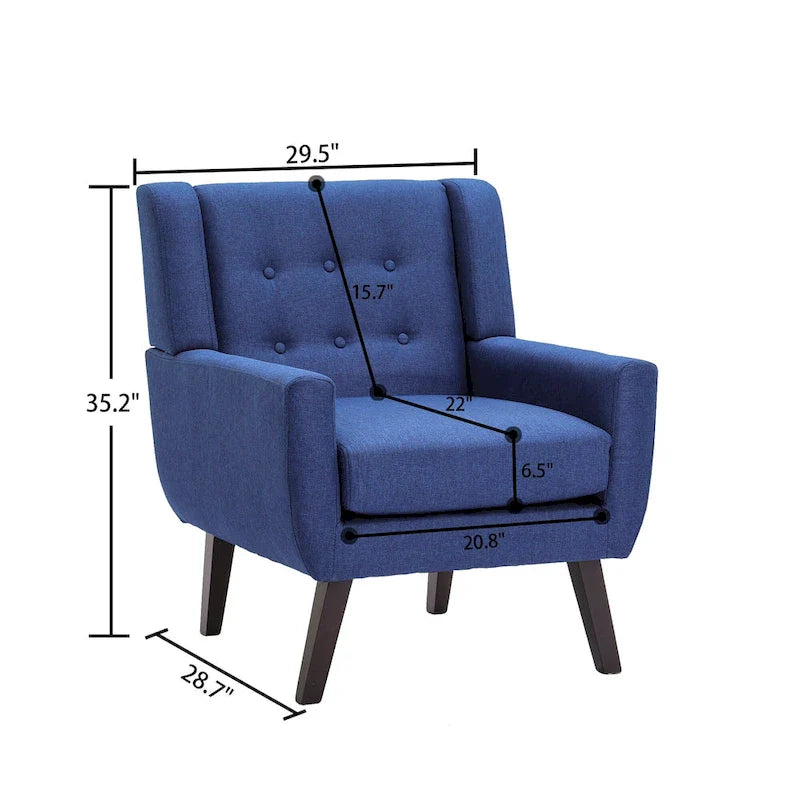 Contemporary Linen Button-Tufted Accent Chair 11