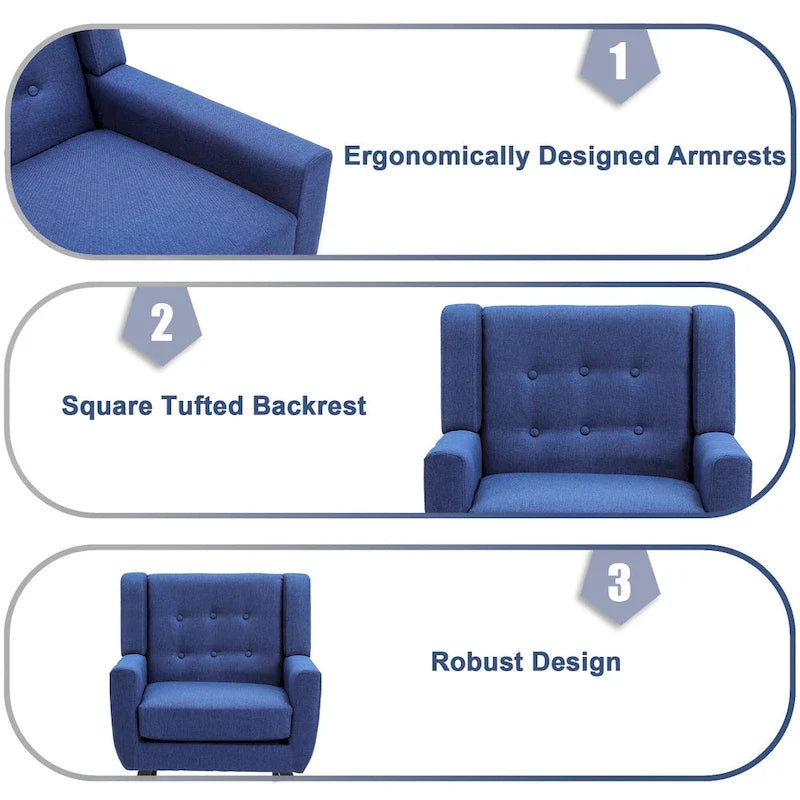 Contemporary Linen Button-Tufted Accent Chair 13