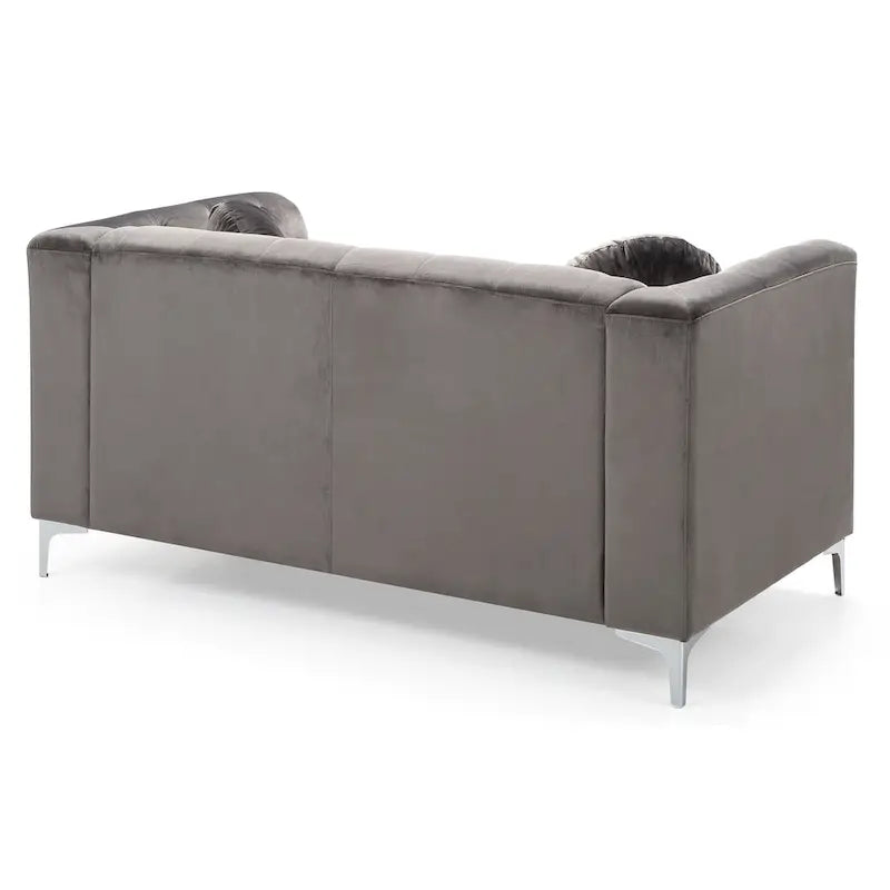 Velvet Button-Tufted Pompano Loveseat 4