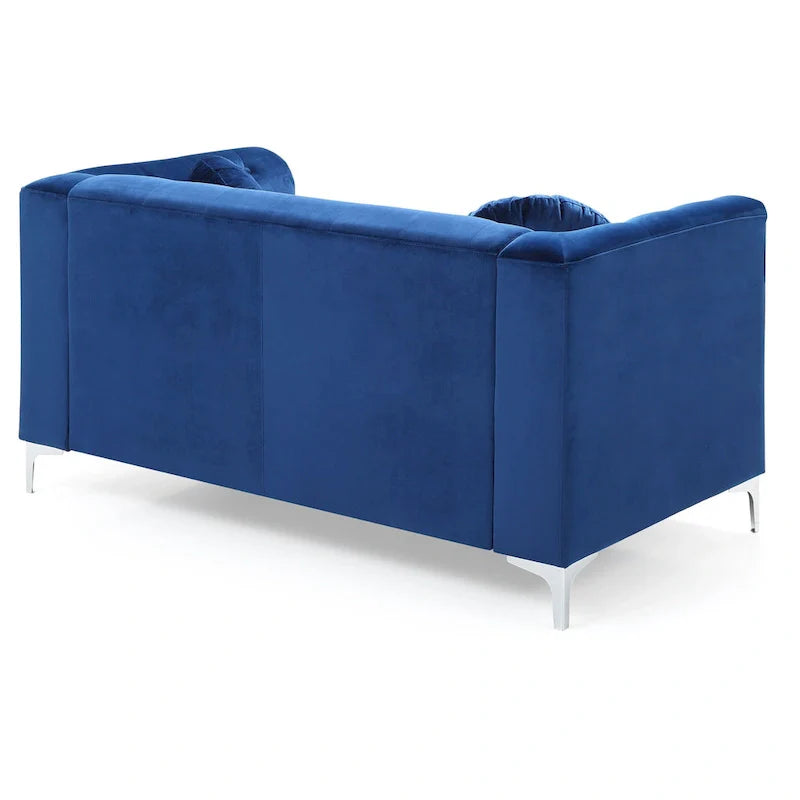 Velvet Button-Tufted Pompano Loveseat 9
