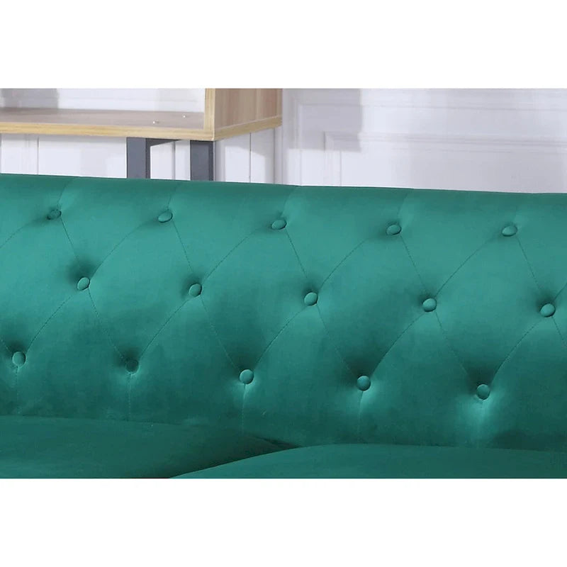 Velvet Button-Tufted Pompano Loveseat 18