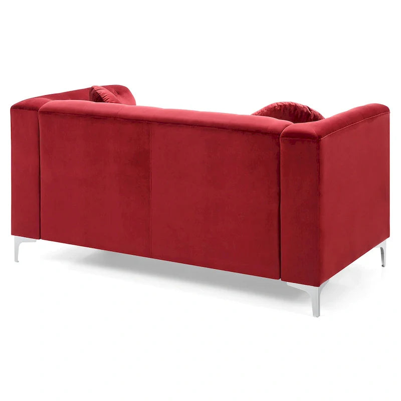 Velvet Button-Tufted Pompano Loveseat 19