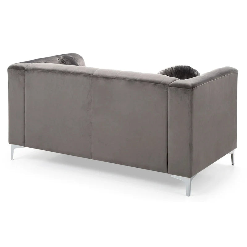 Velvet Button-Tufted Pompano Loveseat 23