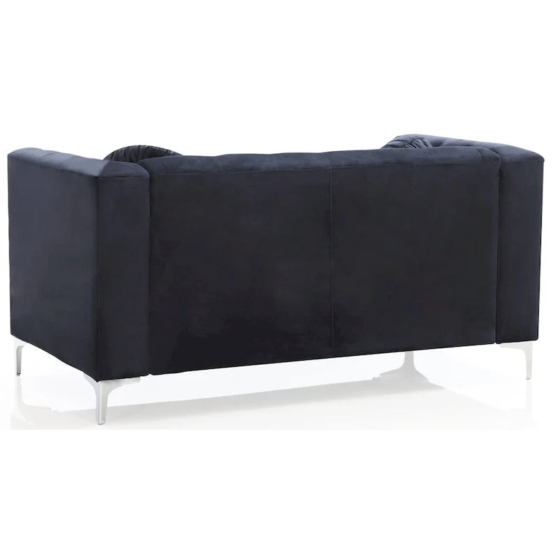 Velvet Button-Tufted Pompano Loveseat 32