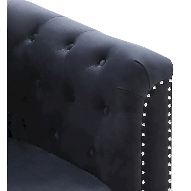 Velvet Button-Tufted Pompano Loveseat 33