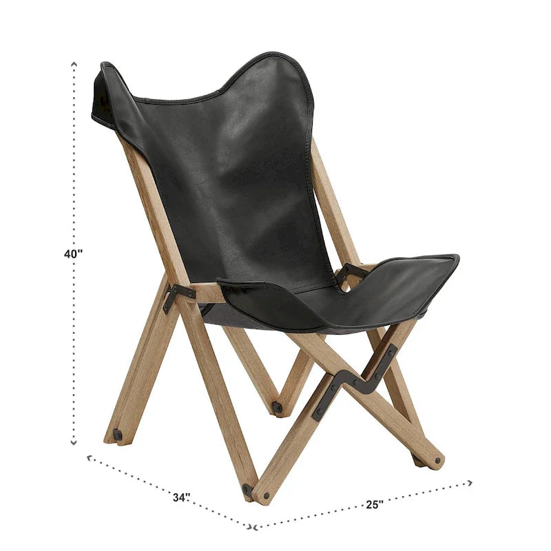 Cantu Authentic Top Grain Leather Tripolina Sling Chair by iNSPIRE Q Modern 5
