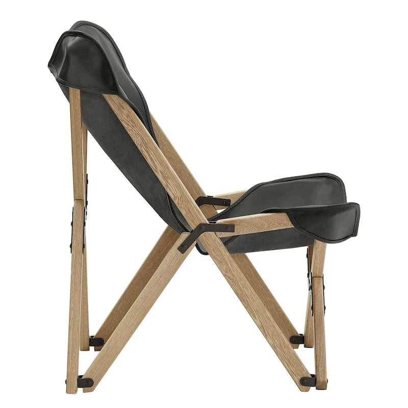 Cantu Authentic Top Grain Leather Tripolina Sling Chair by iNSPIRE Q Modern 8