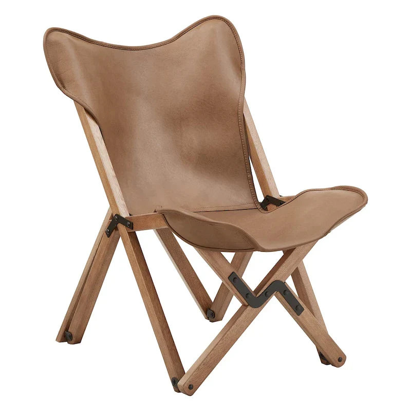 Cantu Authentic Top Grain Leather Tripolina Sling Chair by iNSPIRE Q Modern 14