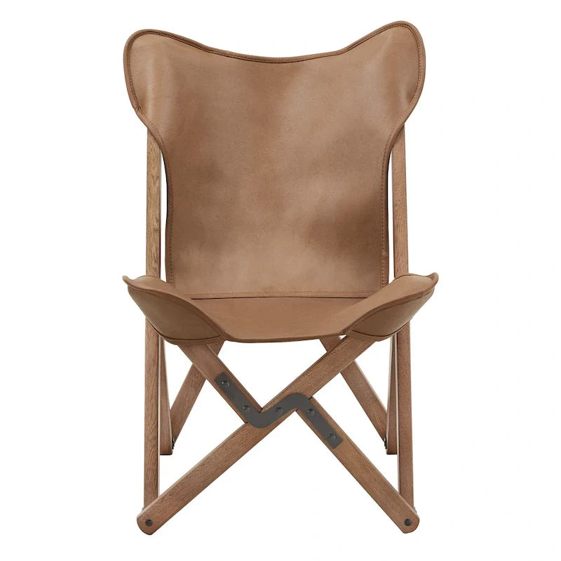 Cantu Authentic Top Grain Leather Tripolina Sling Chair by iNSPIRE Q Modern 15