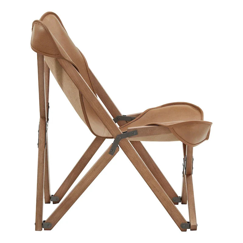 Cantu Authentic Top Grain Leather Tripolina Sling Chair by iNSPIRE Q Modern 16