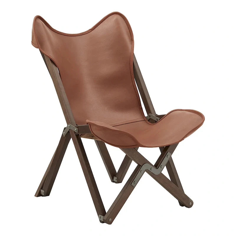 Cantu Authentic Top Grain Leather Tripolina Sling Chair by iNSPIRE Q Modern 24