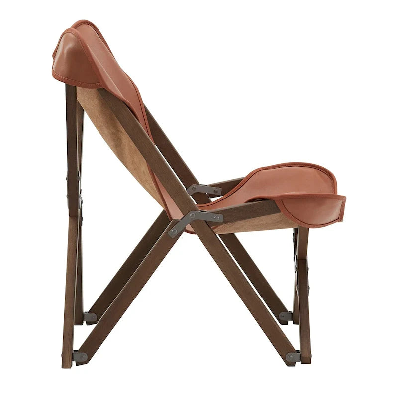 Cantu Authentic Top Grain Leather Tripolina Sling Chair by iNSPIRE Q Modern 26