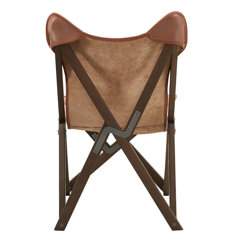 Cantu Authentic Top Grain Leather Tripolina Sling Chair by iNSPIRE Q Modern 27