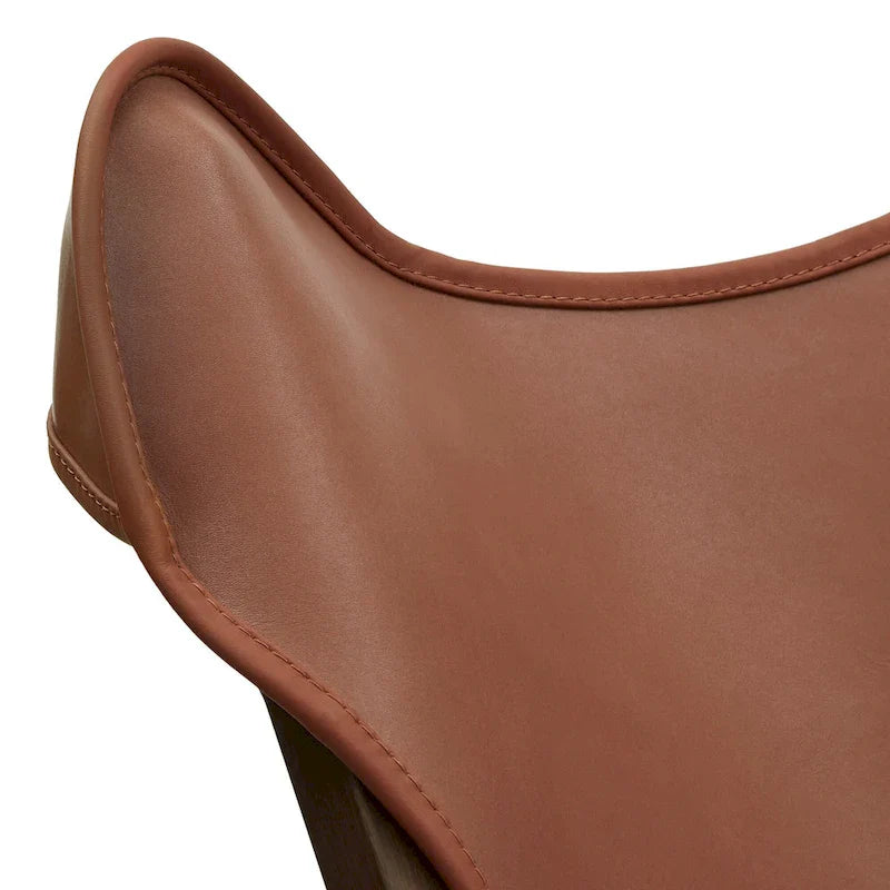 Cantu Authentic Top Grain Leather Tripolina Sling Chair by iNSPIRE Q Modern 29