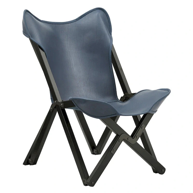 Cantu Authentic Top Grain Leather Tripolina Sling Chair by iNSPIRE Q Modern 32