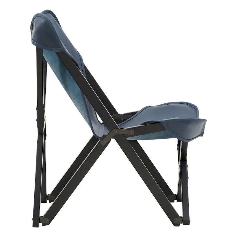 Cantu Authentic Top Grain Leather Tripolina Sling Chair by iNSPIRE Q Modern 34