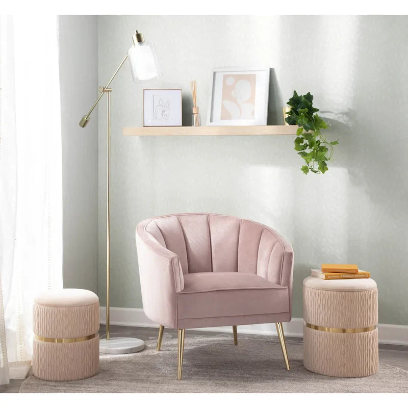 Randolf Velvet Accent Chair in Silver Orchid