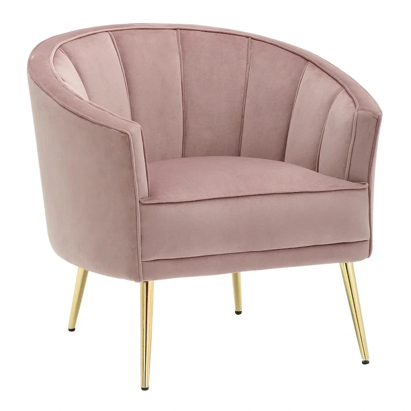 Randolf Velvet Accent Chair in Silver Orchid