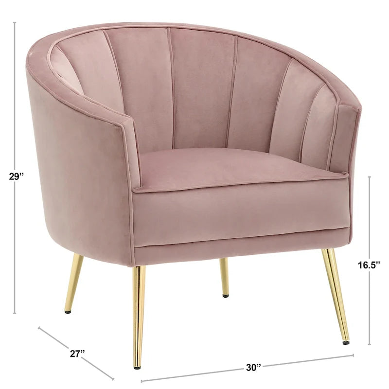 Randolf Velvet Accent Chair in Silver Orchid 9