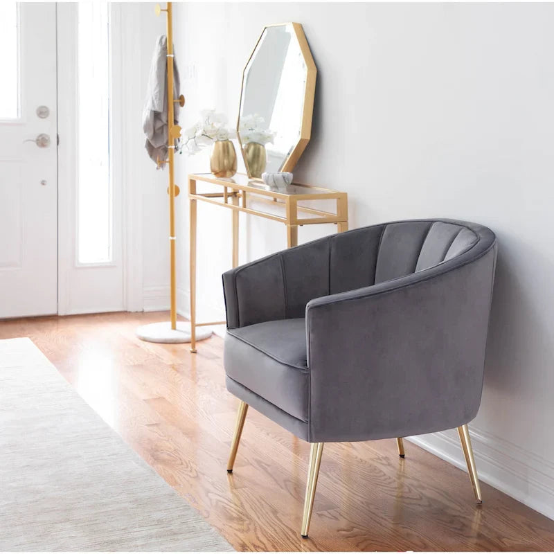 Randolf Velvet Accent Chair in Silver Orchid 24