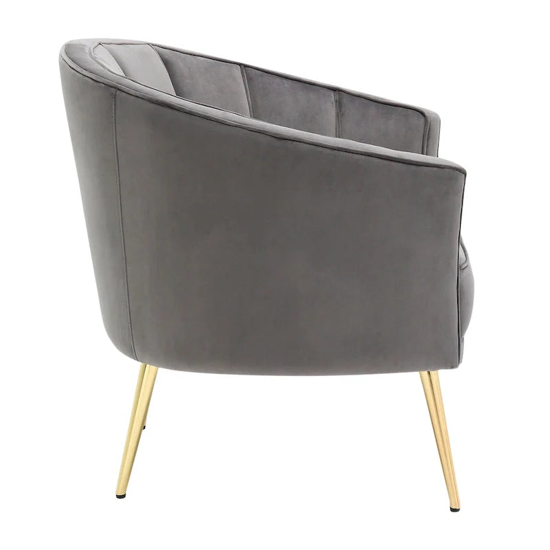 Randolf Velvet Accent Chair in Silver Orchid 25