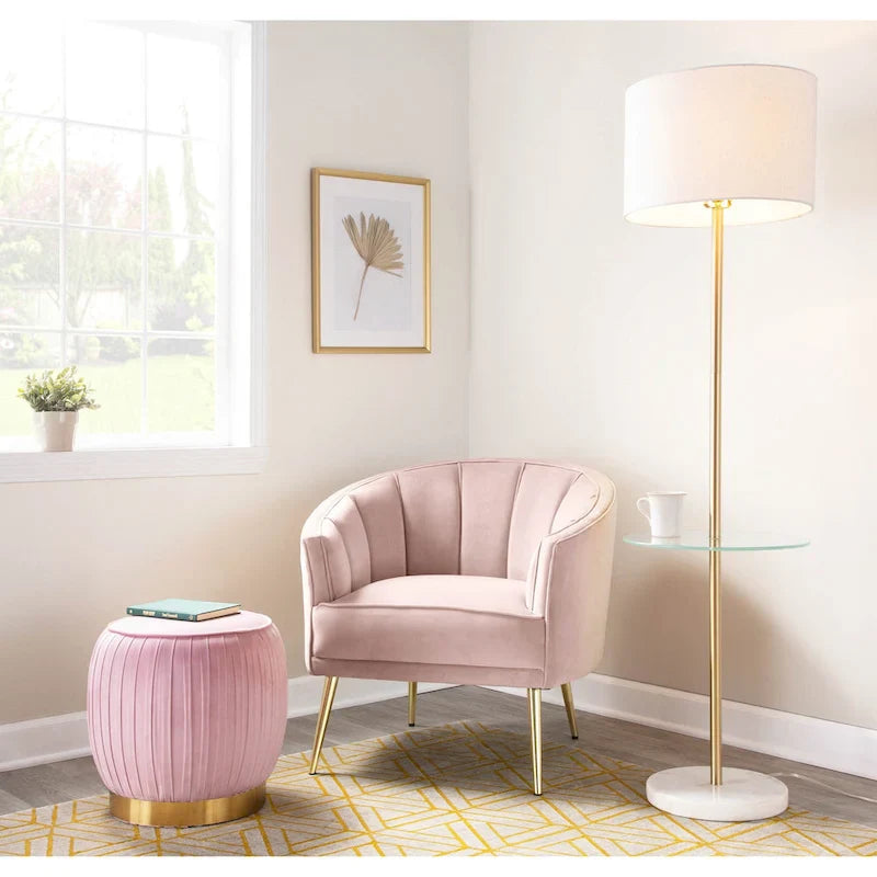 Randolf Velvet Accent Chair in Silver Orchid 30