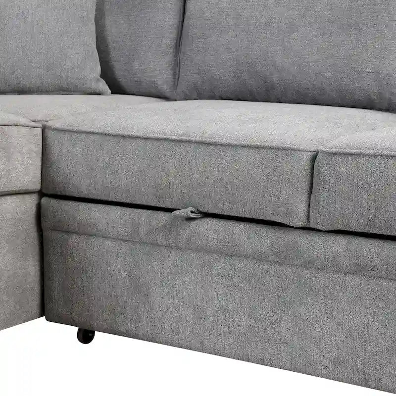 Nestfair L-Shaped Sofa Bed with Storage Ottoman - 2-in-1 Pull-Out Design 4