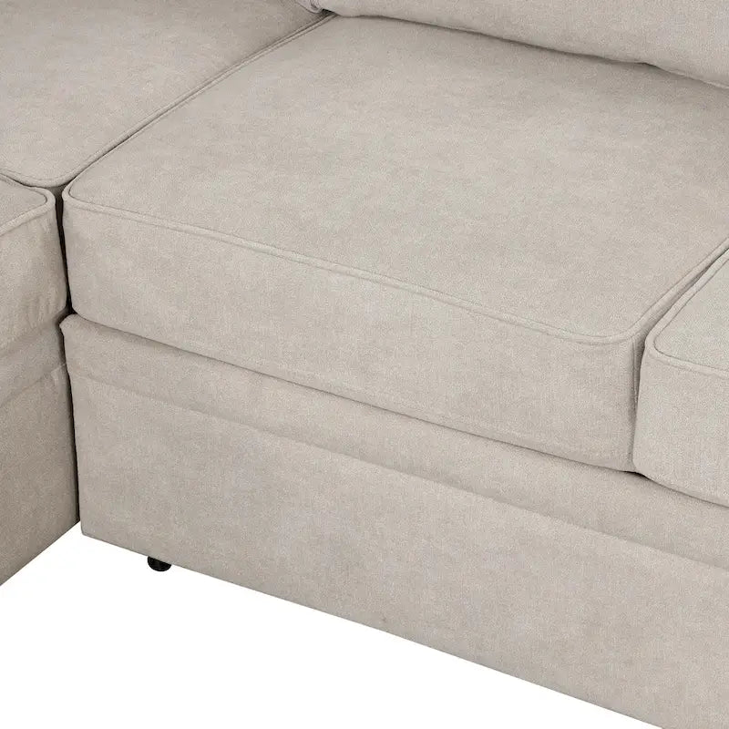 Nestfair L-Shaped Sofa Bed with Storage Ottoman - 2-in-1 Pull-Out Design 10