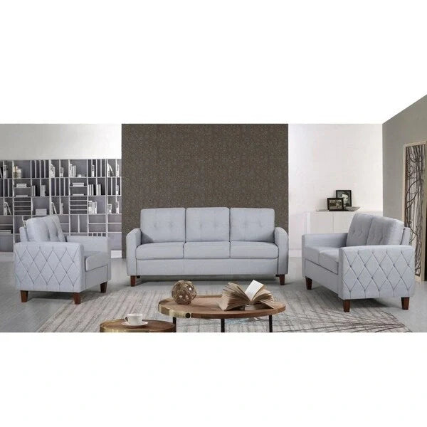 Harrad Mid-Century Modern 3-Piece Tufted Living Room Set 16