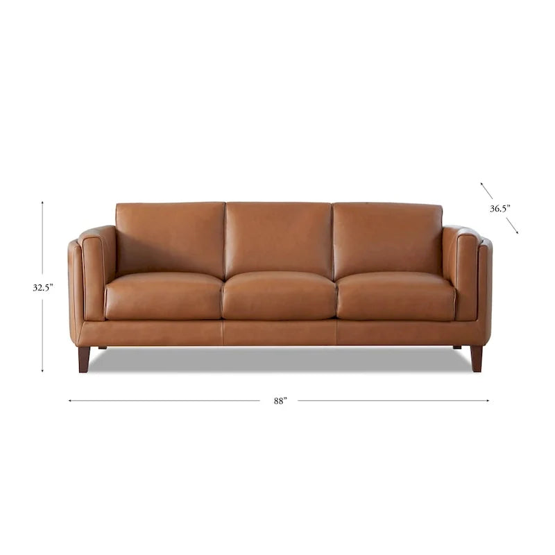 Hydeline Maui Premium Top Grain Leather Sofa with Feather, Memory Foam, and Spring Support 3
