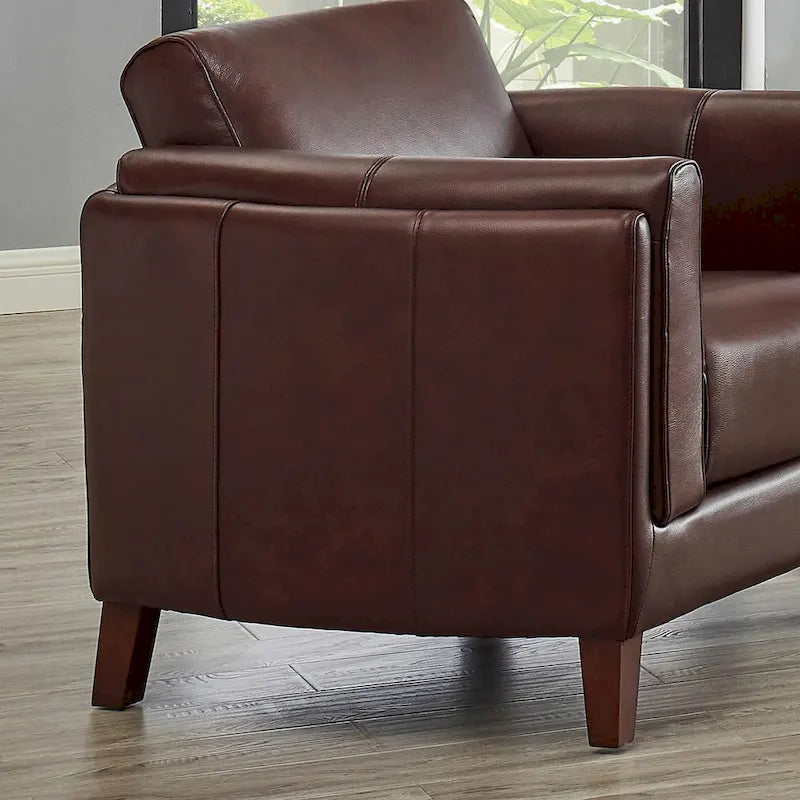 Hydeline Maui Premium Top Grain Leather Sofa with Feather, Memory Foam, and Spring Support 7
